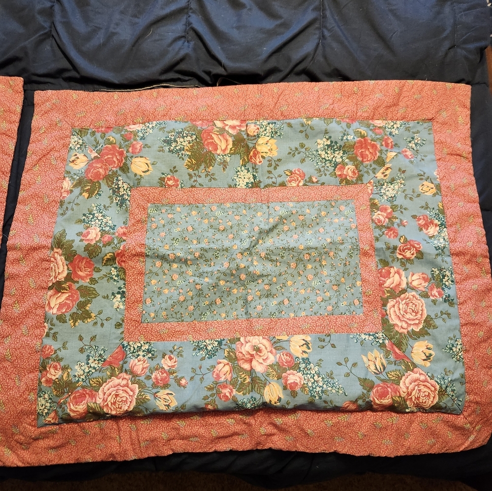 Shabby chic quilt style pillow shams